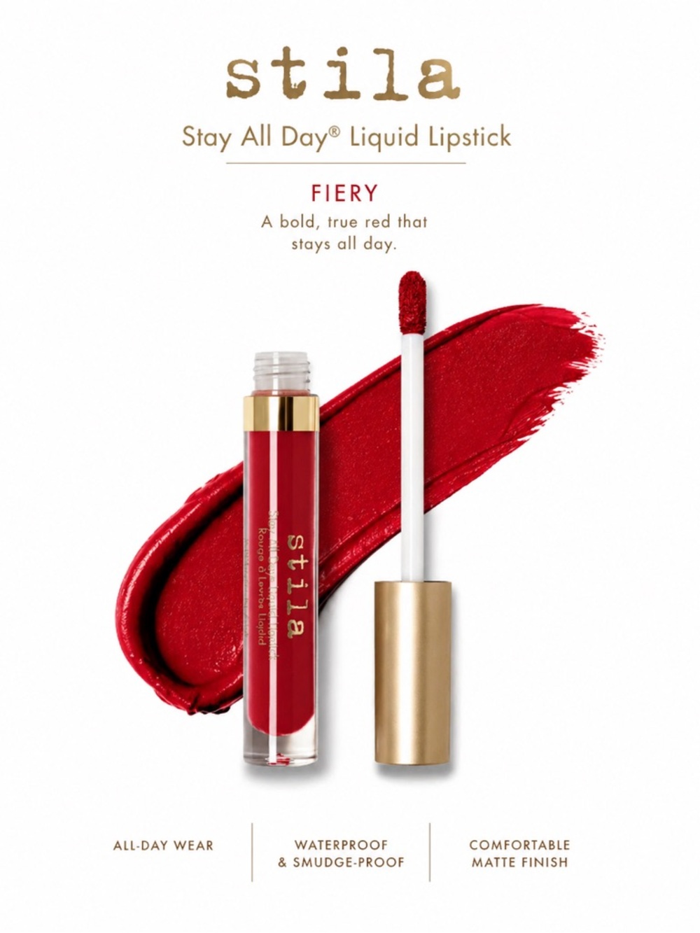 NIB Stila Stay All Day Liquid Lipstick in Fiery